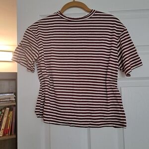 Striped Mock Neck Tee Silence + Noise